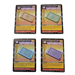 (4) 1999 Digimon CREST Power Blast Trading Card Lot Bandai Vintage